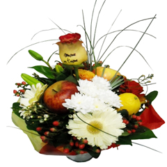 Livraison de roses Panier Fleuri Rose Imprimée