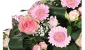 vue sur les gerberas et les roses de la compositon Repos Eternel