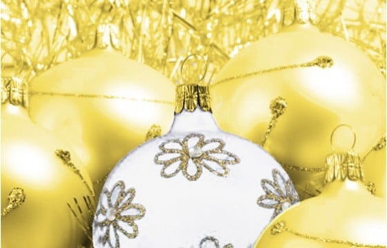 L'Agitateur Floral | image du Sapin Floqué Décoré Blanc et Or