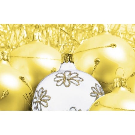 L'Agitateur Floral | image du Sapin Floqué Décoré Blanc et Or