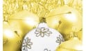L'Agitateur Floral | image du Sapin Floqué Décoré Blanc et Or
