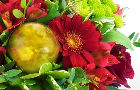 image de la boule de Noël du Bouquet du fleuriste Noël Rouge