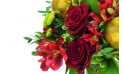 vue sur des roses rouges du Bouquet du fleuriste Noël Rouge