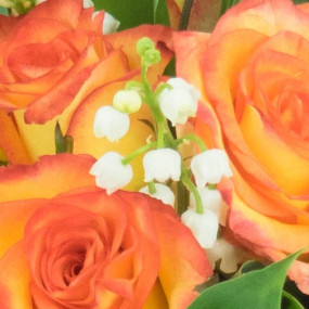 Offrir un bouquet de Muguet & Roses Orange pour le 1er Mai - L'agitateur  floral