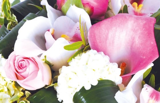 zoom sur des fleurs du bouquet