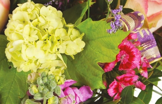 zoom sur un ensemble de fleurs du bouquet