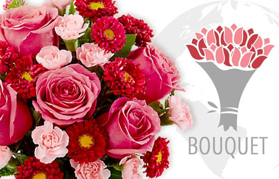 L'Agitateur Floral | image du bouquet Rose et Rouge pour envoyer des fleurs à l'international