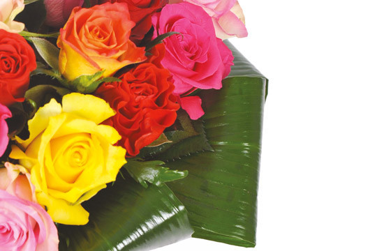 L'Agitateur Floral | zoom sur la droite du bouquet rond de roses