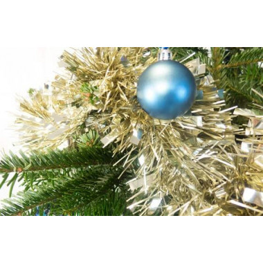 L'Agitateur Floral | zoom sur la décoration du Sapin de Noël Décoré Bleu et Or