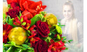 L'Agitateur Floral | image du Bouquet Surprise de Noël tons rouge et or
