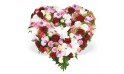 L'Agitateur Floral | coeur en fleurs de deuil tons rouge rose & blanc
