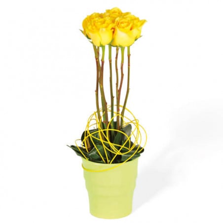 L'Agitateur Floral | image de la composition de roses jaune Lily