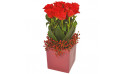 L'Agitateur Floral | image de l'arrangement floral carré de roses rouges