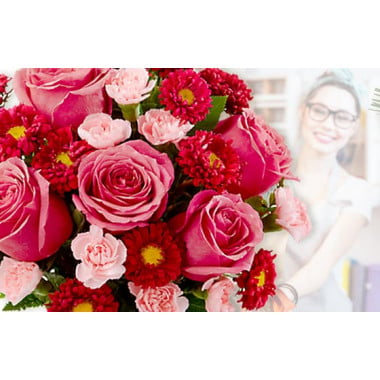 Image de fleur Bouquet Surprise du fleuriste Rose & Rouge