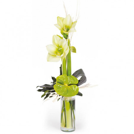 L'Agitateur Floral | image du bouquet linéaire de saison avec amaryllis Un hiver à paris