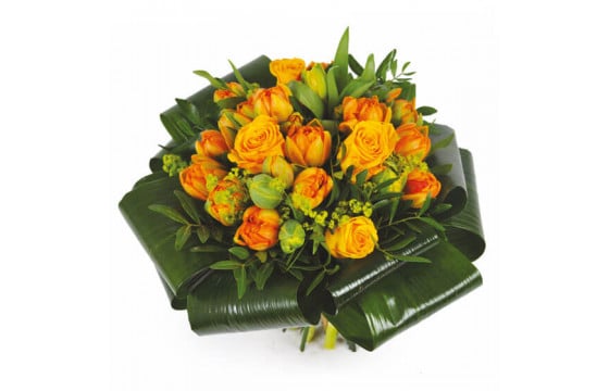 Bouquet de fleur rond orange Mandarine | Livraison à domicile - L'agitateur  floral