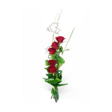 L'Agitateur Floral | image du bouquet linéaire de roses rouges Maïa