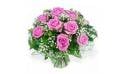 L'Agitateur Floral | image du bouquet de roses roses et gypsophile pluie de roses