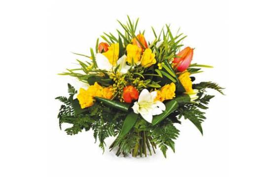 L'Agitateur Floral | Image du bouquet de fleurs tons jaune et orange Fleurs d'orangé