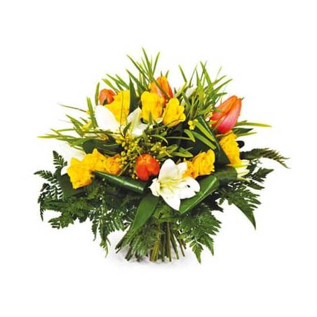 L'Agitateur Floral | Image du bouquet de fleurs tons jaune et orange Fleurs d'orangé