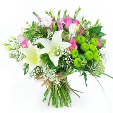 Bouquet rond de fleurs Lily Rose