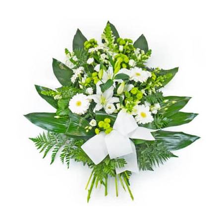 L'Agitateur Floral | image de la gerbe de fleurs de deuil dans les tons blancs
