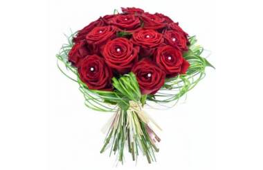 L'Agitateur Floral | image du bouquet rond de roses rouges Perle d'amour