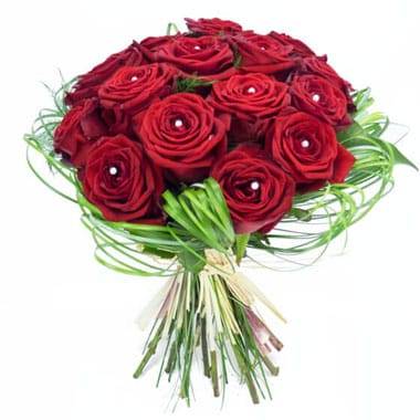 L'Agitateur Floral | image du bouquet rond de roses rouges Perle d'amour