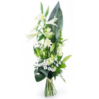 L'Agitateur Floral | Image du bouquet de deuil dans les tons blancs du nom de Condoléances