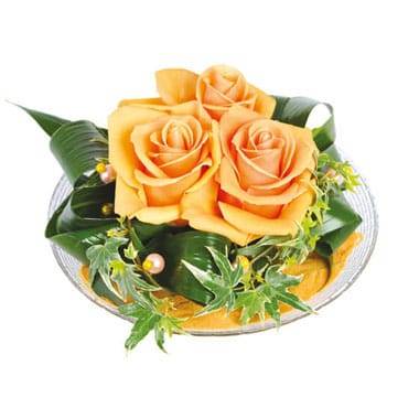 L'Agitateur Floral | Image de la composition de roses oranges Ocre