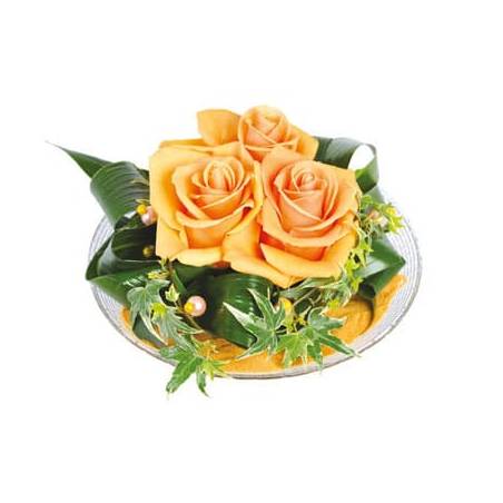 L'Agitateur Floral | Image de la composition de roses oranges Ocre