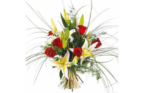 Bouquet Duchesse rouge et blanc | Envoi express de fleurs à domicile -  L'agitateur floral