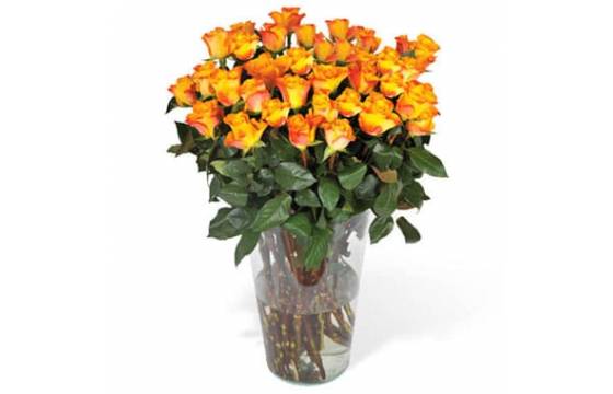 L'Agitateur Floral | image du Bouquet de Roses Oranges longues tiges