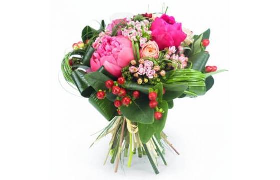 Bouquet de roses et pivoines | livraison de fleurs de saison 7/7 en 4h -  L'agitateur floral