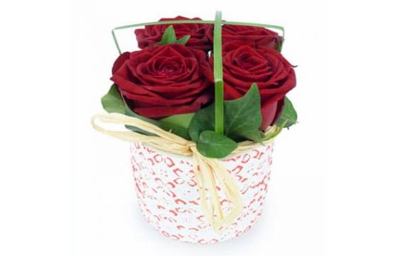 L'Agitateur Floral | image de la Composition de roses rouges Pot d'Amour
