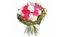 L'Agitateur Floral | image du bouquet rond de roses roses & blanches