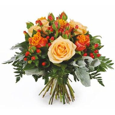 L'Agitateur Floral | Image du bouquet de roses orange et saumon