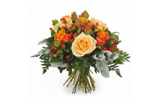 L'Agitateur Floral | Image du bouquet de roses orange et saumon