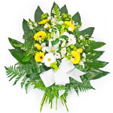 Gerbe de fleurs jaunes & blanches