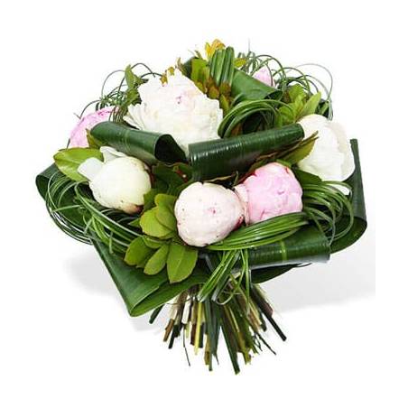 L'Agitateur Floral | image du Bouquet de Pivoines Blanches & Roses