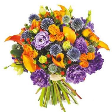 L'Agitateur Floral | image du bouquet de fleurs mauve et orange Luberon