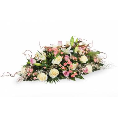 L'Agitateur Floral | image de la composition pour un enterrement dan les tons rose & blanc Equinoxe