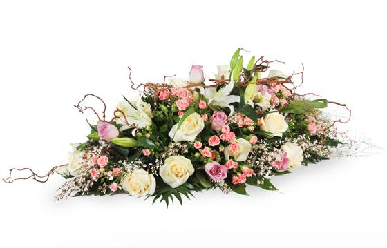 L'Agitateur Floral | image de la composition pour un enterrement dan les tons rose & blanc Equinoxe