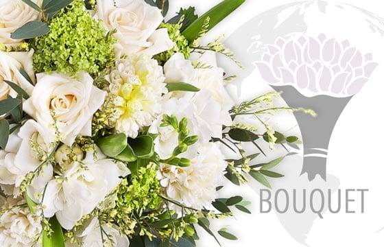 Bouquet dans les tons blancs | Envoyer des fleurs à l'international -  L'agitateur floral