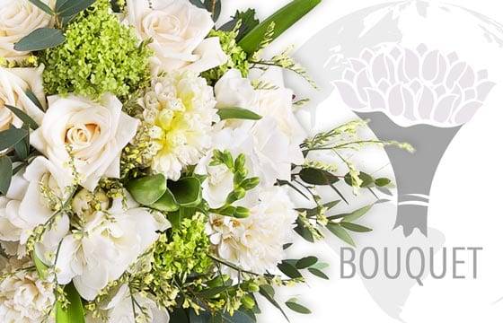 L'Agitateur Floral | image du bouquet pour l'international dans les tons blancs