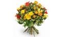 L'Agitateur Floral | image du bouquet coloré de roses jaunes, oranges & rouges