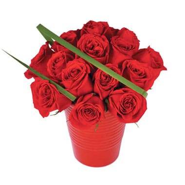 L'Agitateur Floral | image du bouquet de roses rouges en pot Grenade