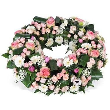 L'Agitateur Floral | image de la couronne de fleurs rose & blanche Infinie Tendresse