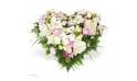 L'Agitateur Floral | Image du coeur de deuil dans les tons blanc et rose
