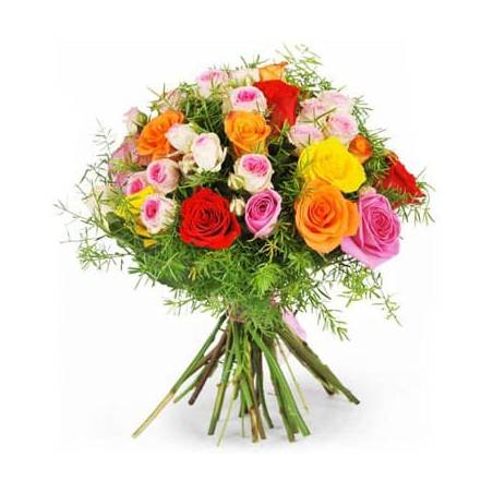 Bouquet rond de roses multicolore Fragrance | Livraison de fleurs -  L'agitateur floral